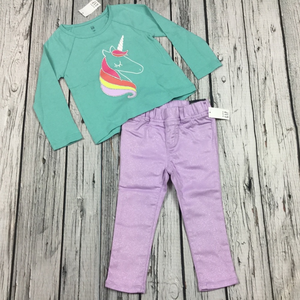 Gap Girls 12 18 24 2T Unicorn Outfit